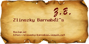 Zlinszky Barnabás névjegykártya